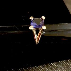 14kt white gold Iolite ring